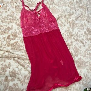 Elegant Pink Lace Nightgown